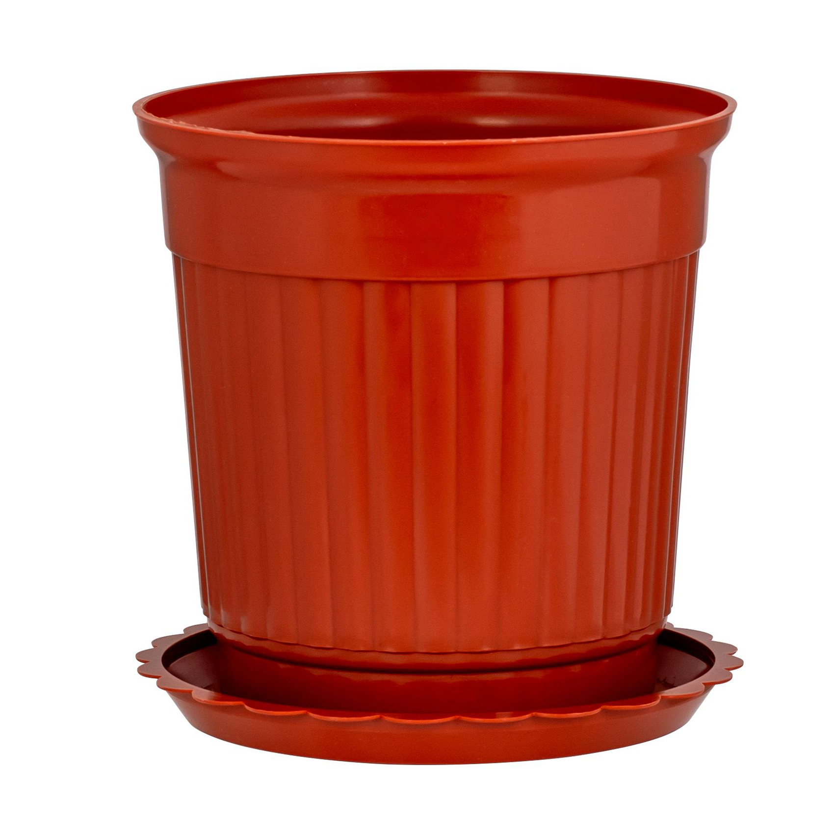 Горщик для квітів Ekodeo з піддоном, теракотовий, 1.5 л (P88905BR)